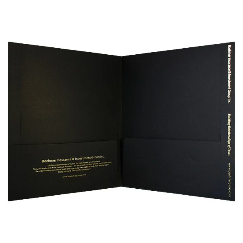 custom Popular wholesale document a4 presentation folder black presentation folder presentation folder paper