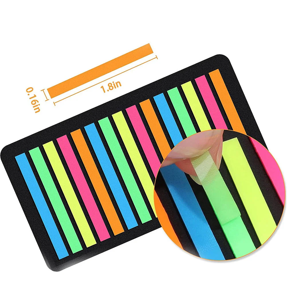 شرائط قراءة شفافة علامات الجملة المحمولة لعلامات تبويب مؤشر التركيز، شريط تمييز، كتاب أعلام الصفحة اللاصقة