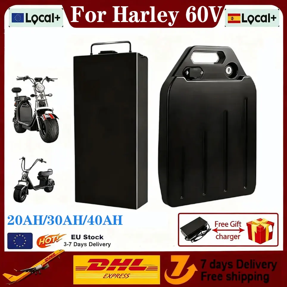 Pour Harley 60V 40Ah 30Ah 20Ah moto électrique étanche 18650 batterie au Lithium batterie de Scooter électrique appropriée