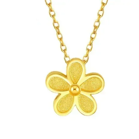 

100% real gold 999 pendants for women 24k pure gold necklace pendants sakura charms flower pendant