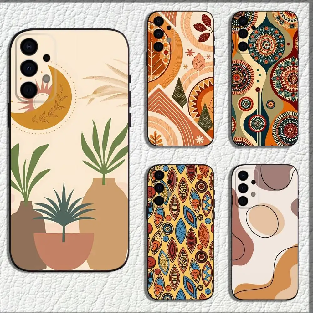 

Bohemian Abstract Art Phone Case For Samsung Galaxy A73,72,71,A52,51,40,41,A22,A32,31,A13,12,Note20 Soft Black Shell