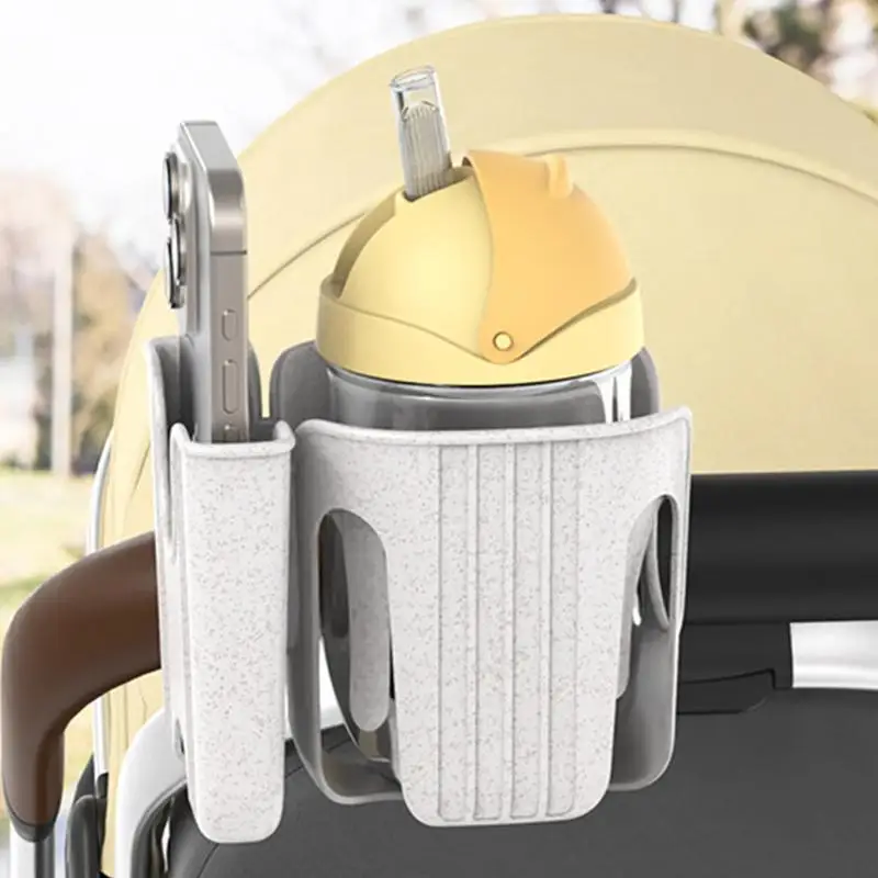 Stroller Cup Holder 2-in-1 Bottle Holder Walkers Cup Holder Anti-slip 360 Degrees Rotation Drink Holder Stroller Accessories