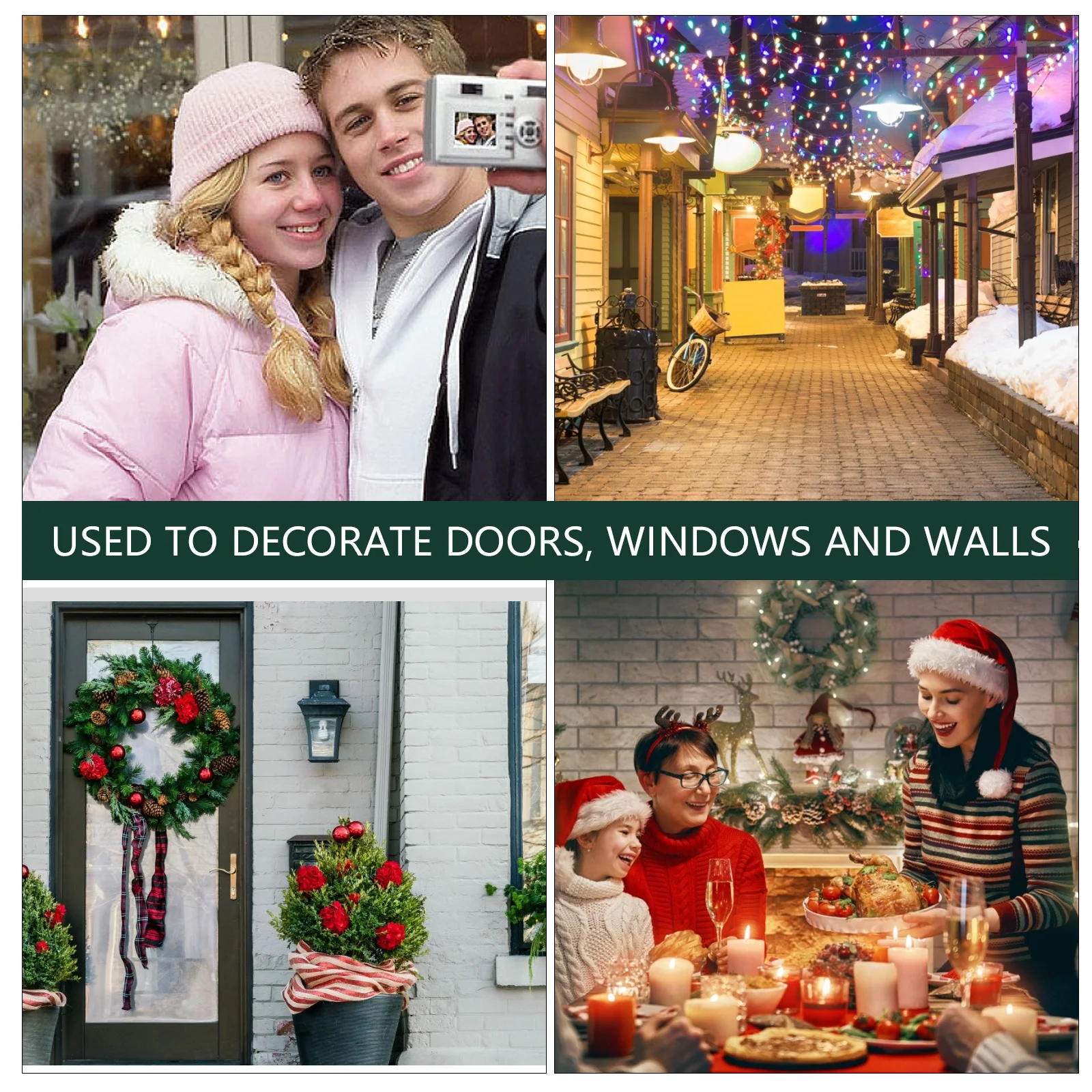 

1Pcs Bohemian Style Wreath Christmas Decor Red Berries Pine Cone Rattan Hanging Pendant for Holiday Party Wedding Home Shop Bar