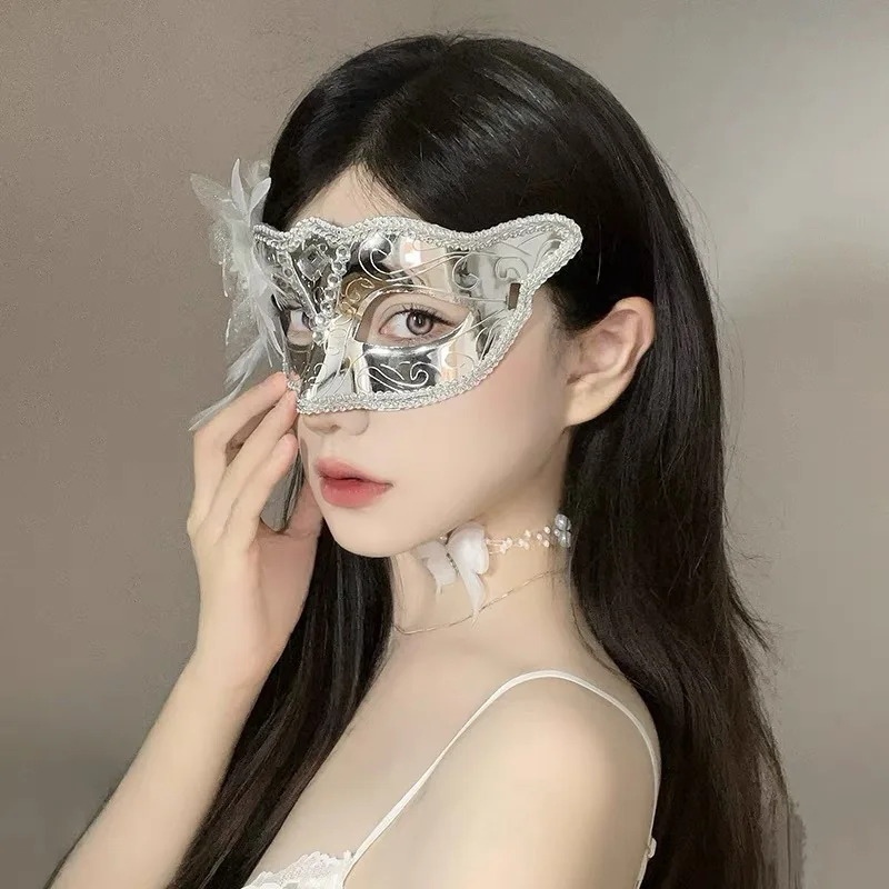 

Venetian Masquerade Mask Mysterious Half Face Mask Decorative Mask Artistic For Masquerade Ball Halloween Party Bars