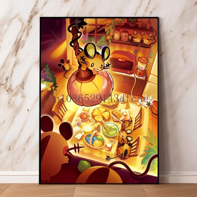 Pokemon classico Anime giapponesi Figure HD Poster Pikachu Periferica Decorazione moderna della stanza Charizard Immagine artistica Regali per bambini