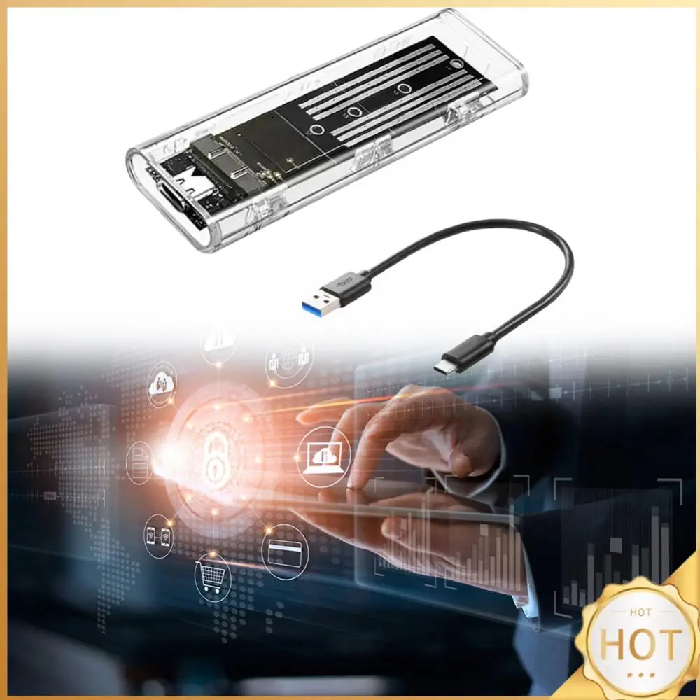 

Внешний корпус для SSD M.2 NGFF SATA Type C USB 3.1, 10 Гбит/с, прозрачный, для карт 2230/2242/2260/2280