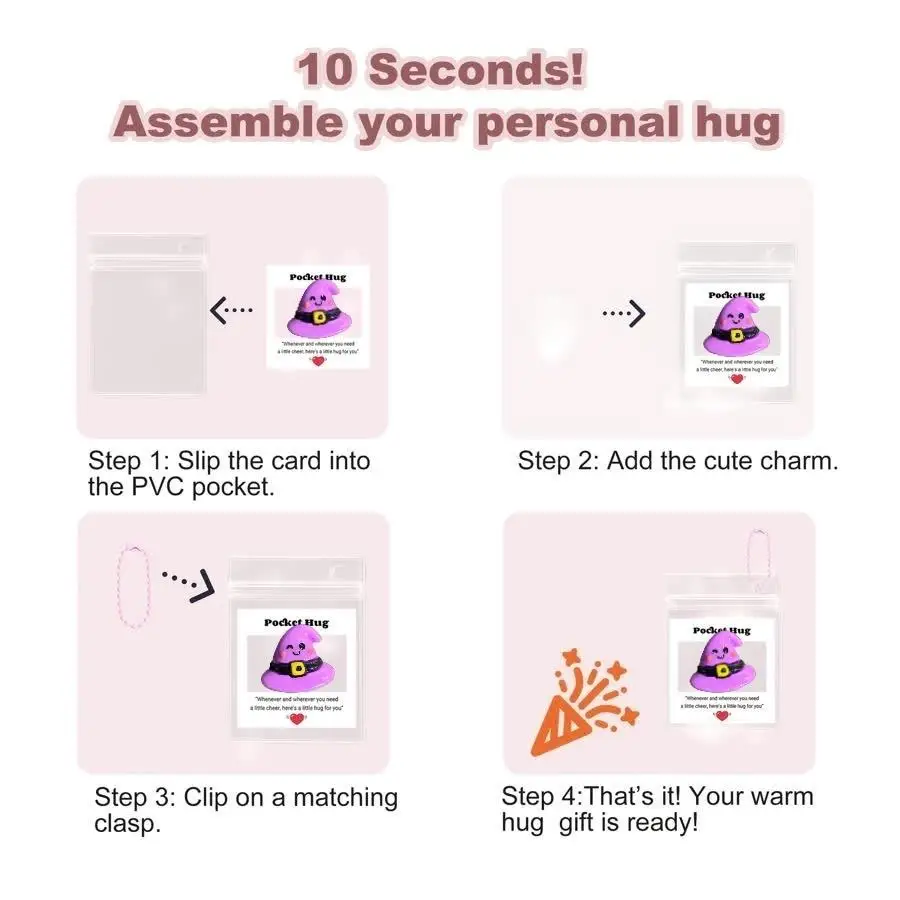 1/5/10/20/50/100 قطعة بطاقات تعانق الجيب التشجيع بطاقات عناق الجيب مع بطاقات تشجيع ورق الراتنج على شكل قلب ، ألوان متنوعة #3