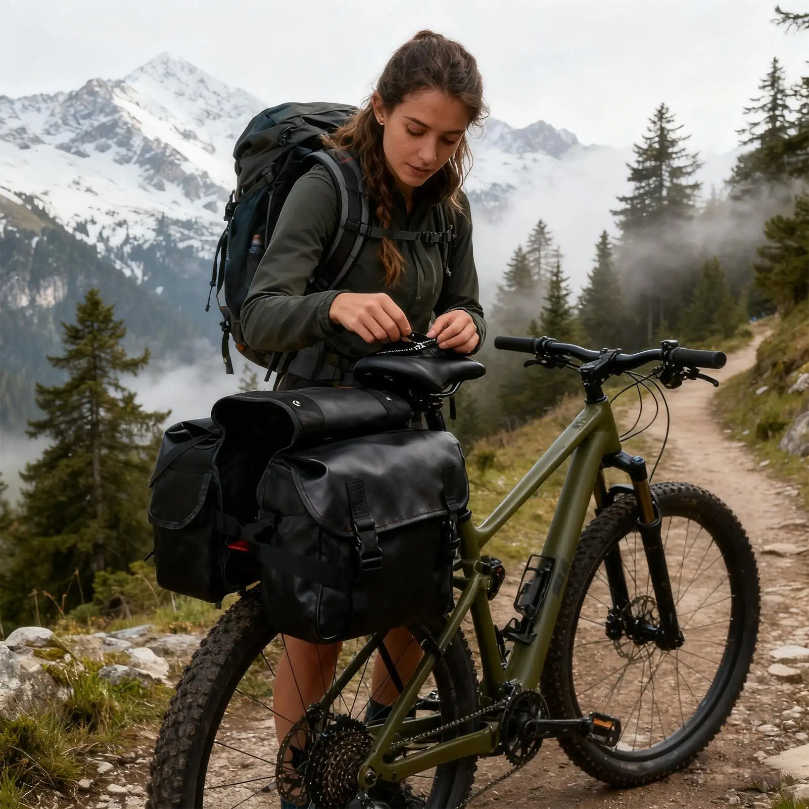 

Motorcycle Saddlebags Waterproof Canvas Organizer Motorcycle Tool Bag For Motorbike Bicycle Scooter Biking Touring Commuting