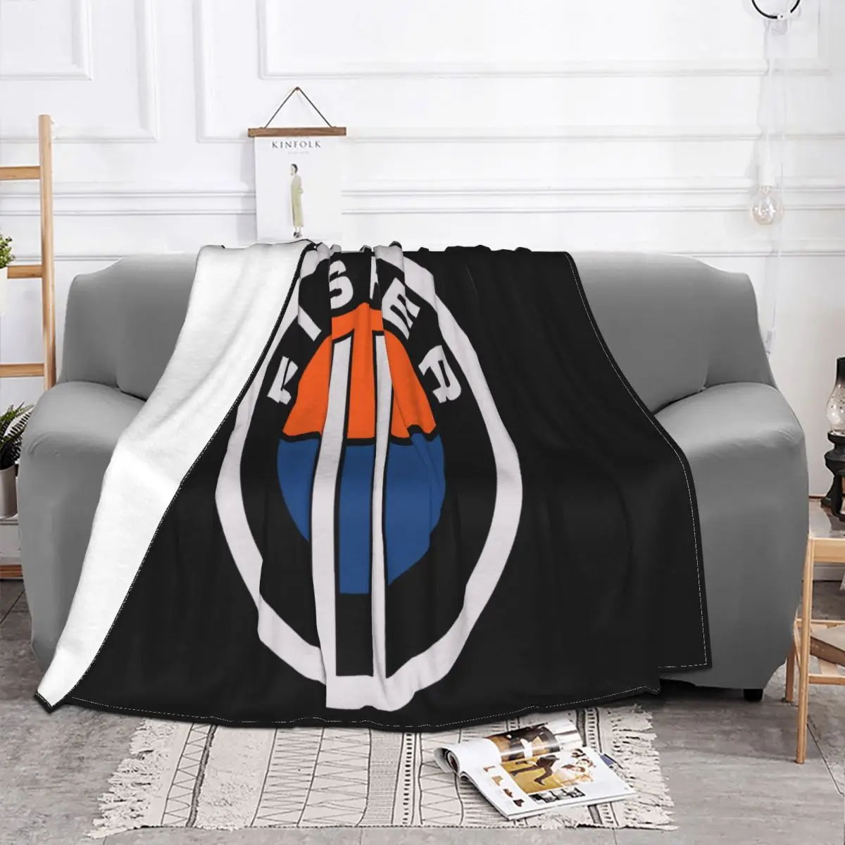 Fisker Ocean Logo Beach Active Home Bed Blanket Couple Blankets Winter Warm Blanket Throw Blanket