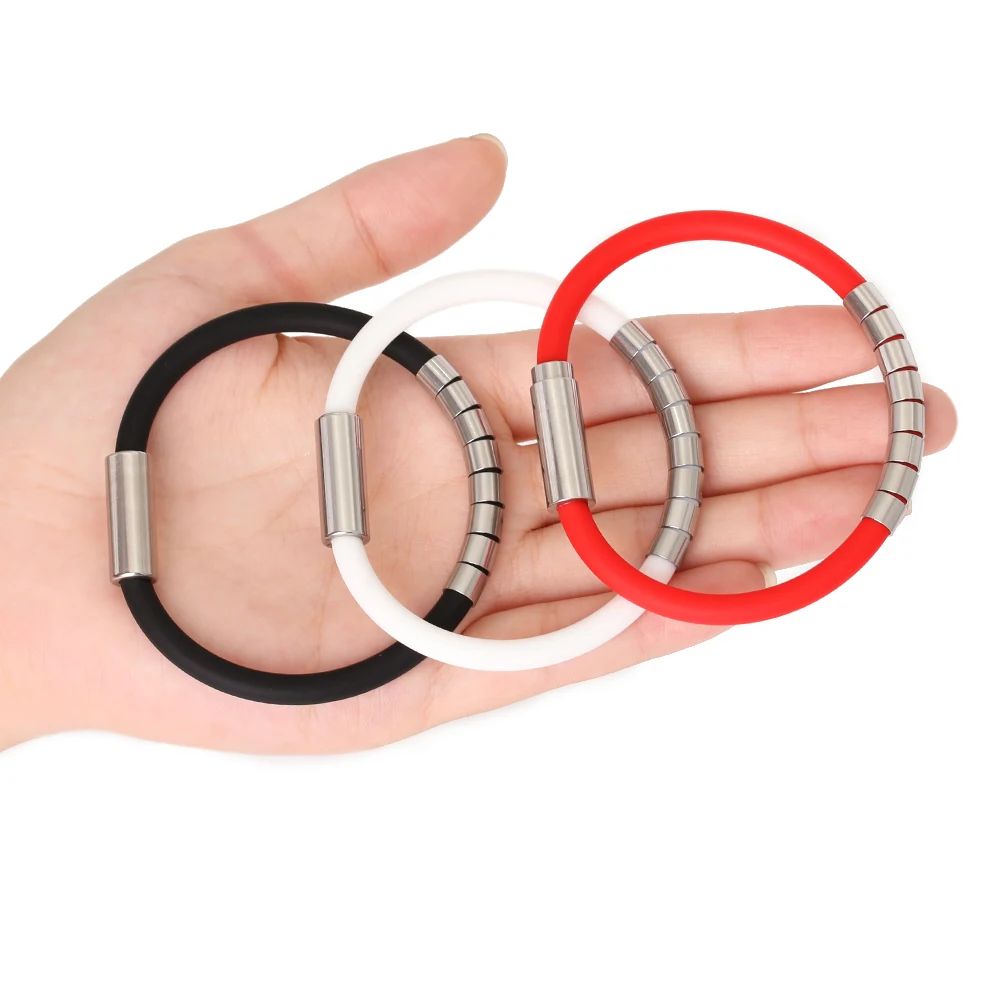 Bracciale in silicone antistatico impermeabile con chiusura magnetica in acciaio inossidabile di nuovo arrivo