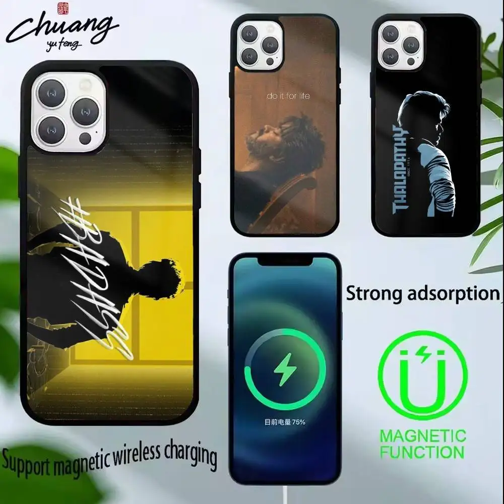 

W-ThalaPathy V-Vijay Actor Phone Case For iPhone 14,16,15,13,17,12,Plus,Pro,Max Magnetic For Magsafe Frosted Cover