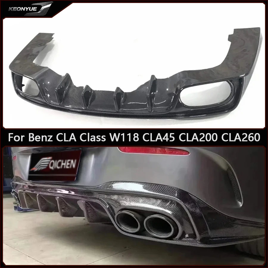 Difusor de parachoques trasero de fibra de carbono para Mercedes Benz Clase CLA W118 CLA45 CLA200 CLA260, kit de carrocería con alerón y splitters.