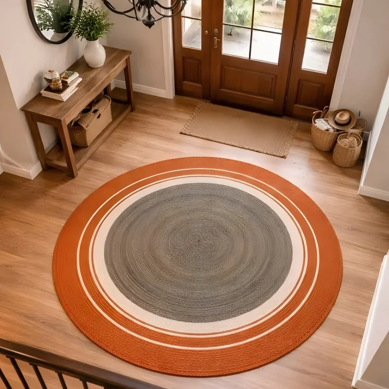 Round Rug Vinyl Record Sunset Area Rugs Living Room Retro Music Palm Tree Carpet Rock Aesthetic Floor Mat Bedroom Chair Mats
