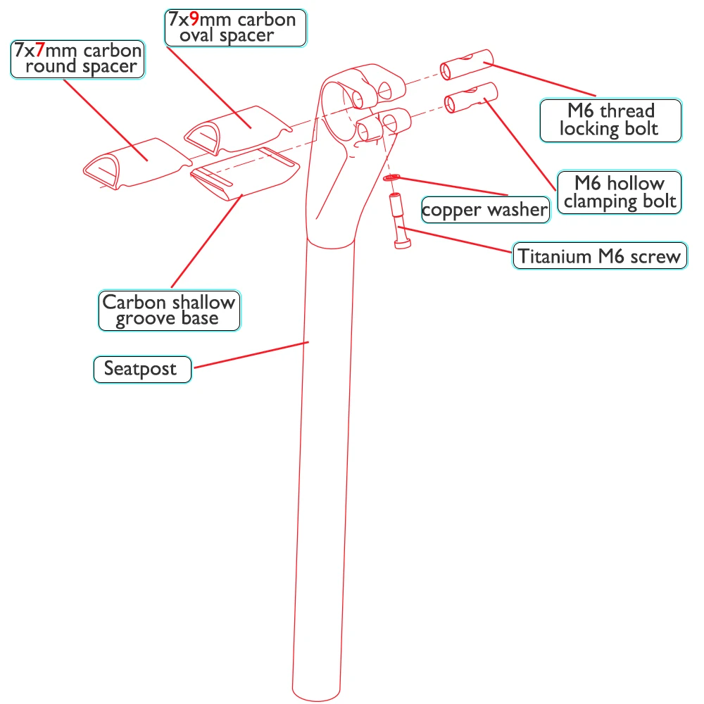 أنبوب مقعد مجوف للدراجة من الكربون بالكامل THM، للطريق، الحصى، أعمدة مقعد كربون للدراجة الجبلية، 27.2/30.8/31.6 مم * 400 مم، 0 ° /25 ° #3