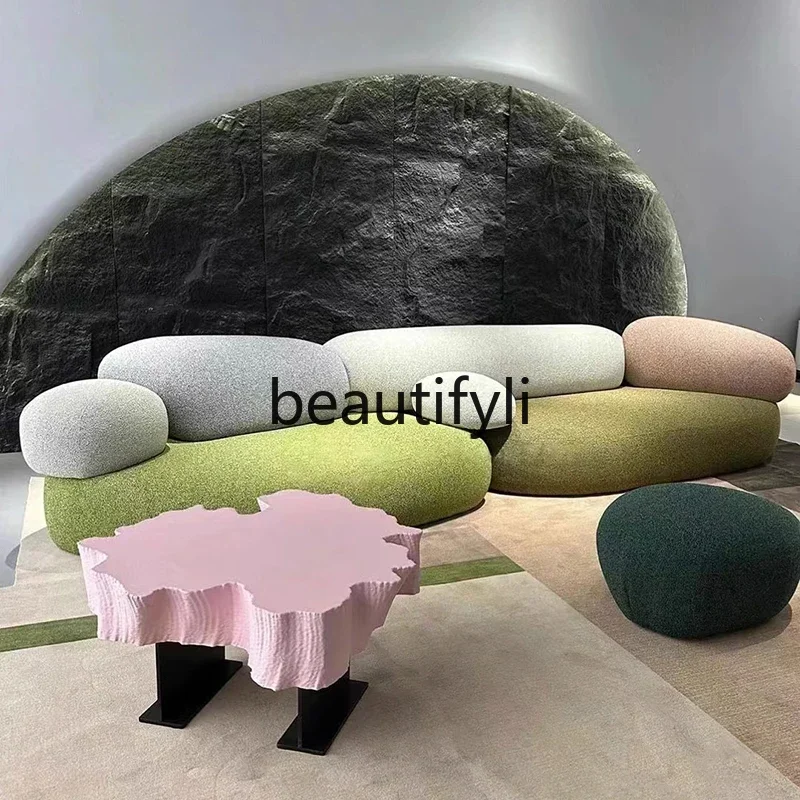 Cobble sofa creative minimalist designer special-shaped fabric clothing store module sofa