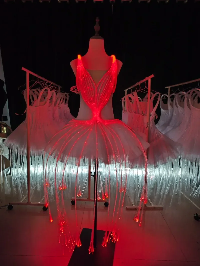 Светодиодные наряды, профессиональный балетный костюм для взрослых, лебединое озеро, блин, балерина, вечерние танцевальный костюм, балетное платье, оптоволоконный пульт дистанционного управления