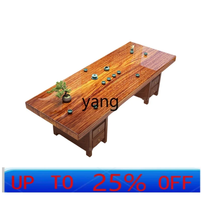 

LMMsolid wood large board tea log overall desk walnut home tea table