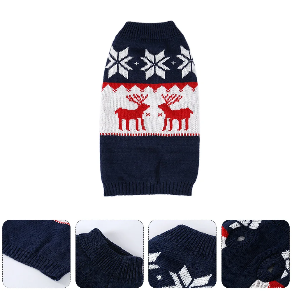 

1Pcs Pet Clothes Christmas Deer Pattern Knitted Sweater Dog Cat Winter Warm Coat Xmas Puppy Costume Holiday Pet Supplies