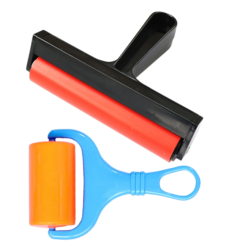 

2pcs Oil Painting Ink Craft Printing Tools for DIY Diamond Projects Printmaking Craft Rubber Brushes Wallpaper for Crafts