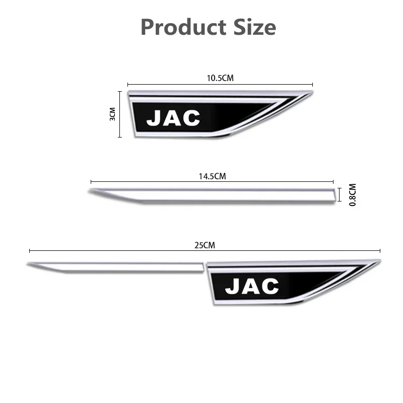 Car By Fender Side Blade Badge Car Body Anti Scratch Metal Sticker For JAC S2 J3 Board JS2 S3 J2 S5 T8 Refine J5 J6 J4 Vapour - view 6