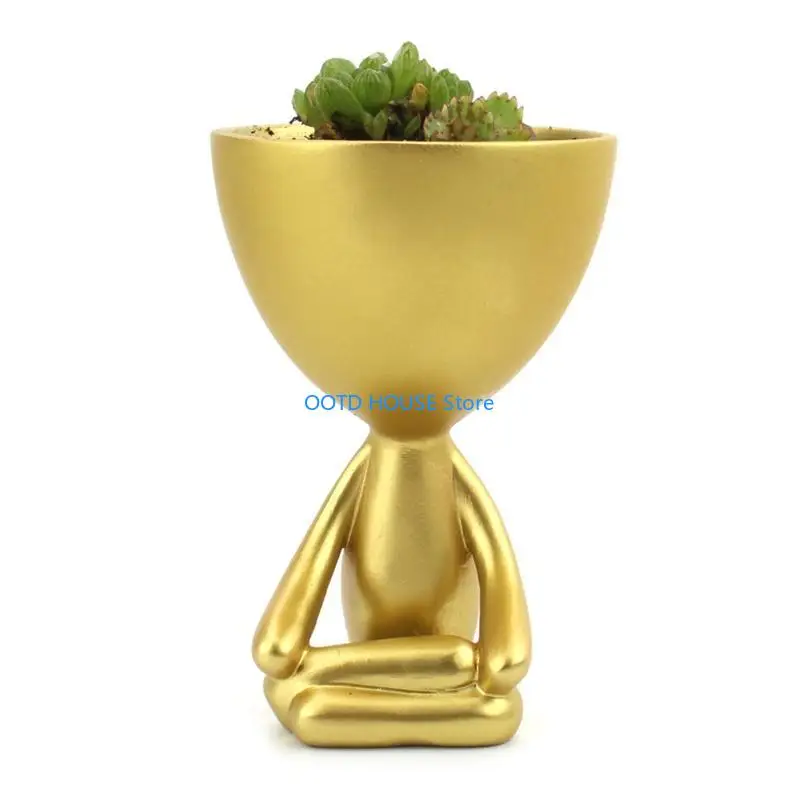 

103A Plant Flower Pot Container Abstract Human Art Vase Desktop Decoration