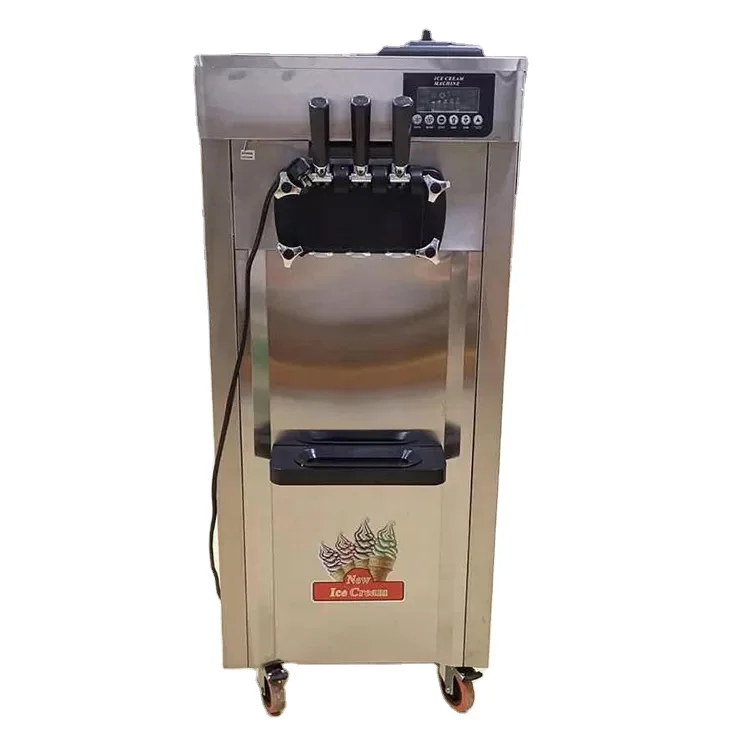 3 Flavors Commercial Soft Ice Cream Machine Stainless Steel Frozen Yogurt Machine