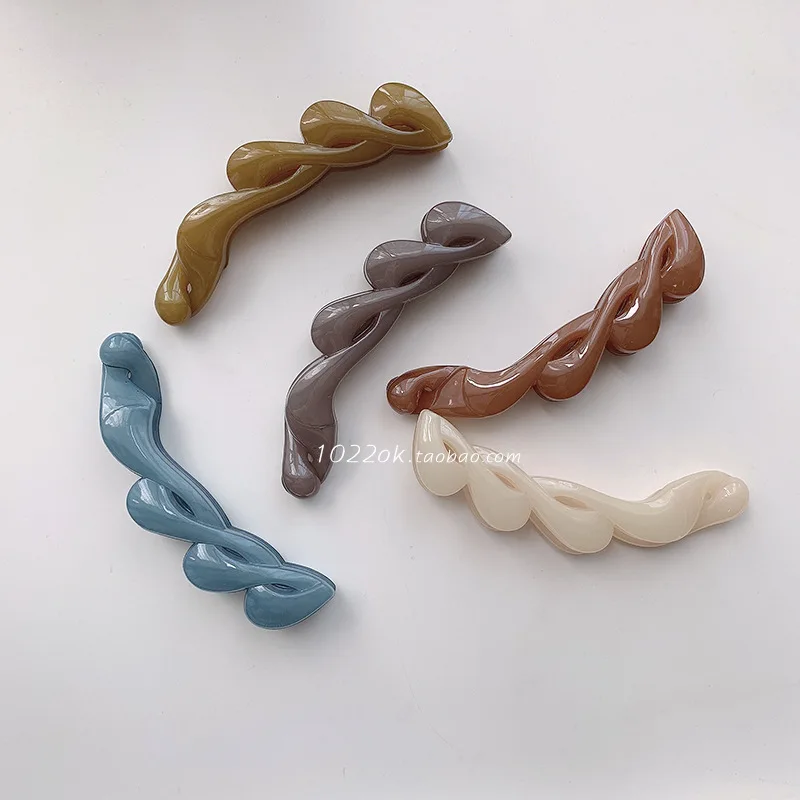 New Korean Jelly Color Banana Clip Women\'s Twist Hair Claw Ponytail Holder Hairpin Elegant Hair Accessories Hairgrip
