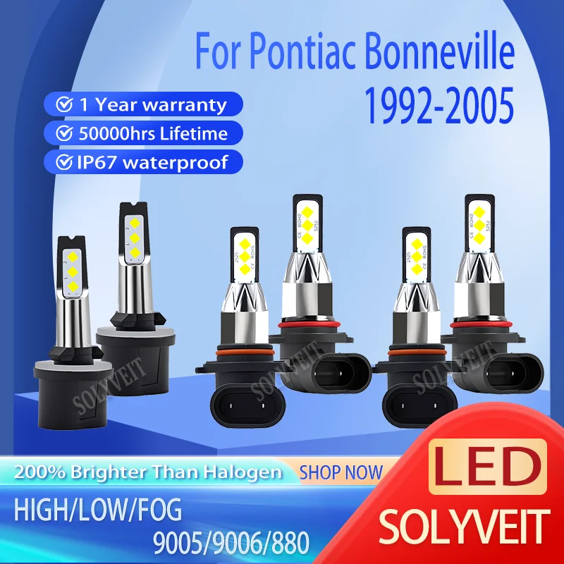 

Tool-Free Installation 9005 9006 880 LED Headlight foglight For Pontiac Bonneville 1992 1993 1994 1995 1996 1997 1998-2005