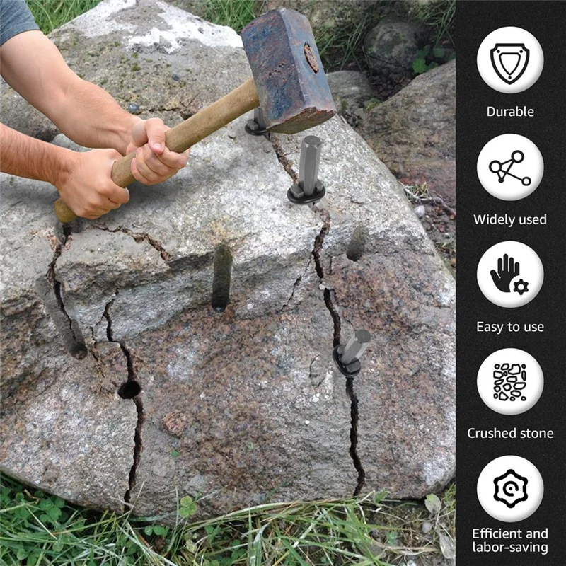 ONCE Splitter per pietra Forgranite/separatore per marmo Utensile manuale Strumenti per rompere la roccia Cuneo divisore per pietra