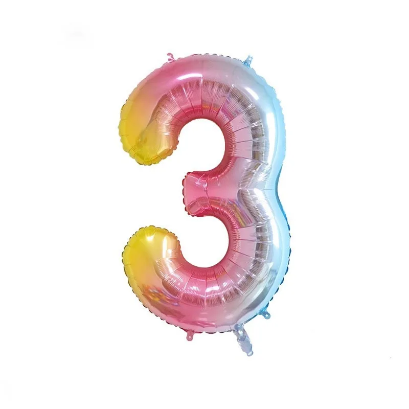 32 بوصة قوس قزح التدرج عدد احباط بالونات 0-9 للأطفال البالغين حفلة عيد ميلاد ديكور استحمام الطفل صور الدعائم بالونات