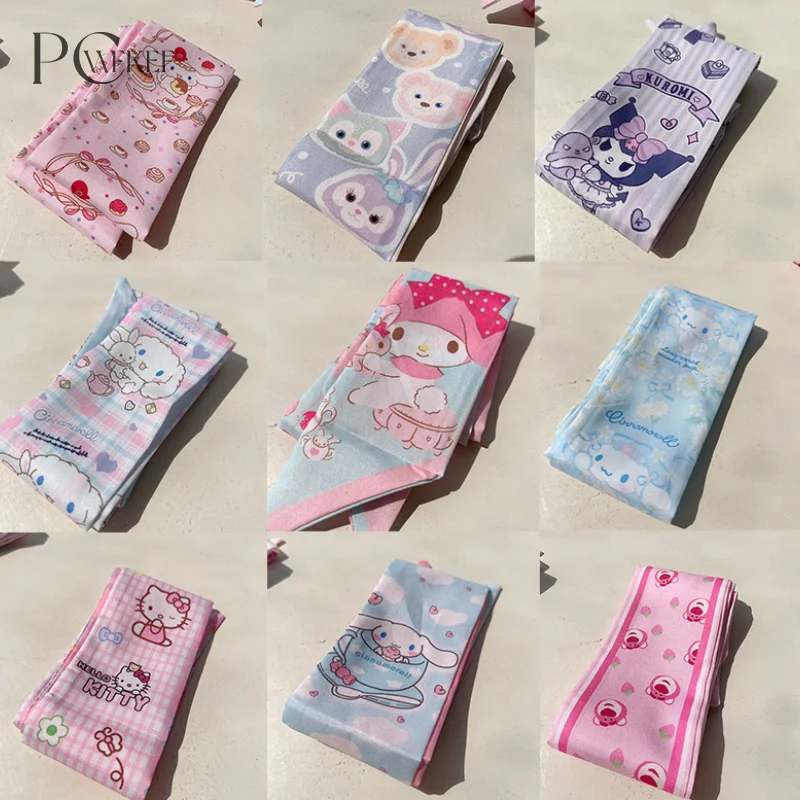 Sanrio Hello Kitty Cinnamoroll Kuromi Hair Accessories Hair Band Scarf Korean Ins Anime Kawaii Cute Creative Girls Summer Gifts