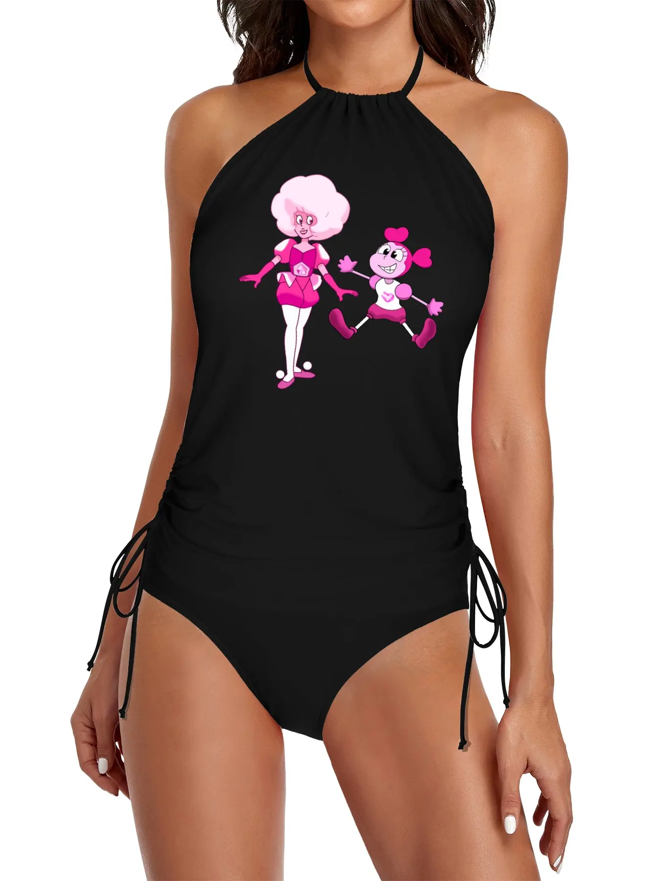 

Pink Diamond and Spinel Split Swimsuit Set black bikini Swimsuits swimsuit woman Women swimsuit