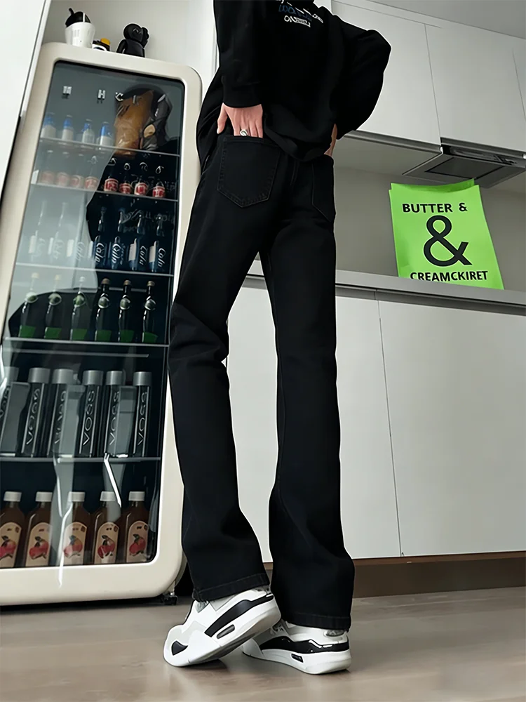 Jeans de Pierna Recta con Forro Bla Fce, Corte Ajustado, Estilo Urbano Americano, Diseño Knife Le, Pantalones Casuales para Hombre