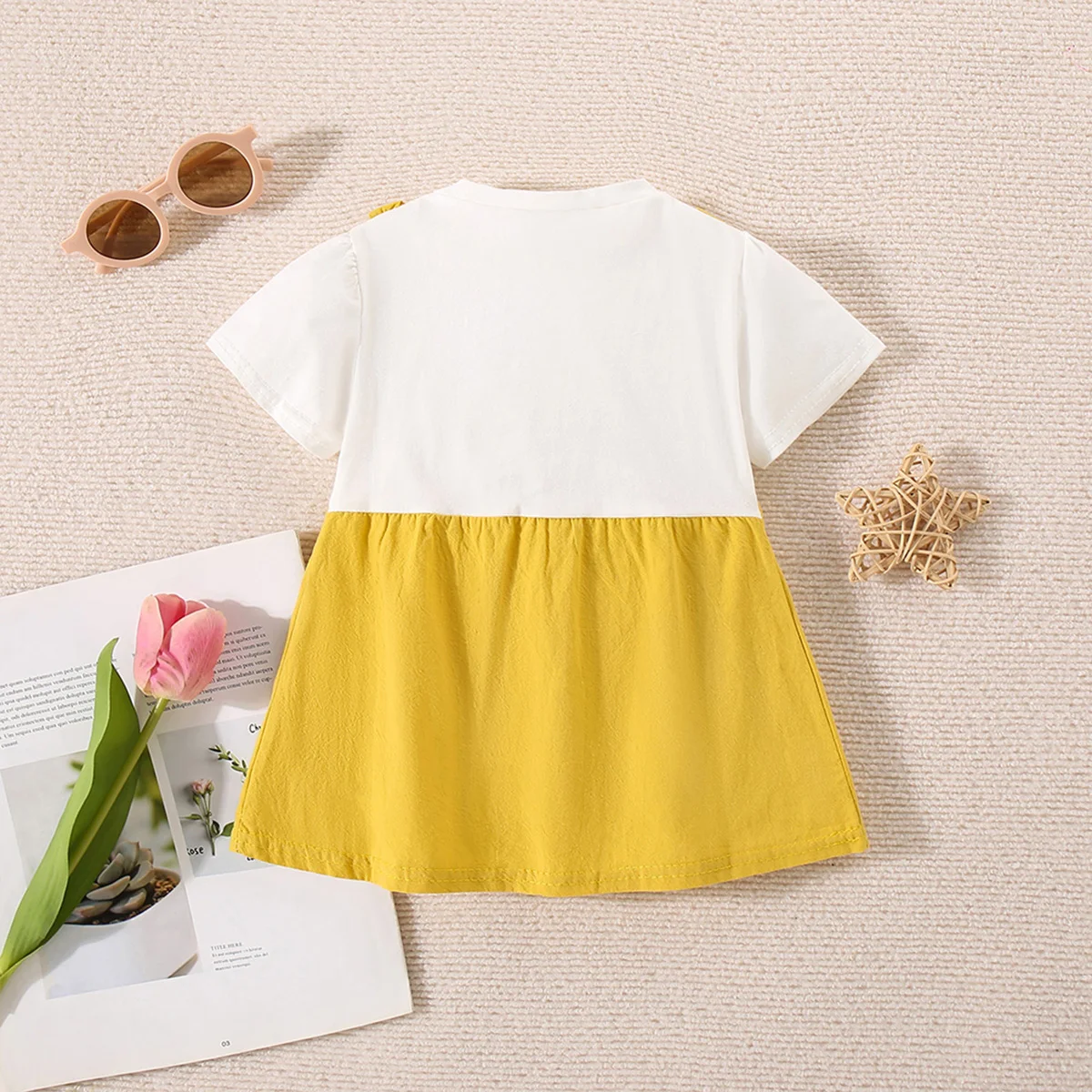 Summer New Children\'s Clothing For Girls Baby Girls Short Sleeved Dress Cartoon Rabbit Korean Version Princess Dress