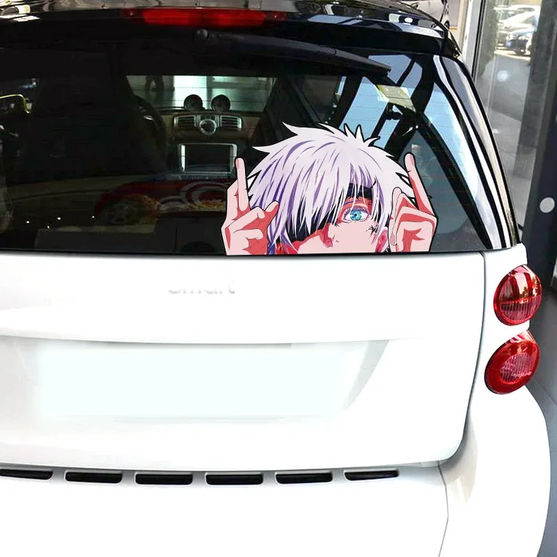 مضحك Jujutsu Kaisen Gojo Satoru Itador Fushiguro الكرتون ملصق عاكس الزجاج الأمامي السيارات الفينيل Caraccessories
