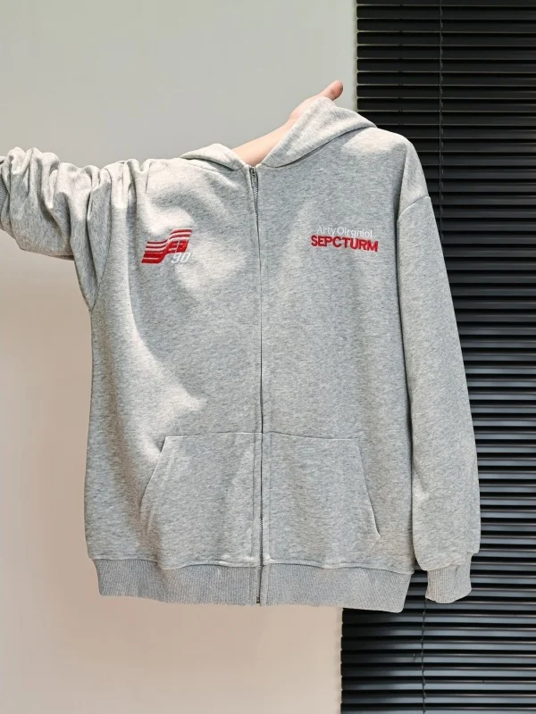 Women's Hooded Sweatshirt Jacket Thickened Fleece Zipper Loose Top for Autumn Winter Casual High Waist Cotton Blend Polyester...