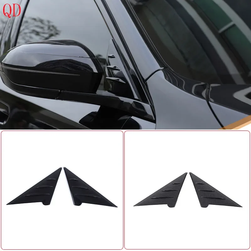

ABS Black For BMW 5 Series G60 G61 2024-2025+ Car rearview mirror side triangle spoiler decorative board sticker Car accessories