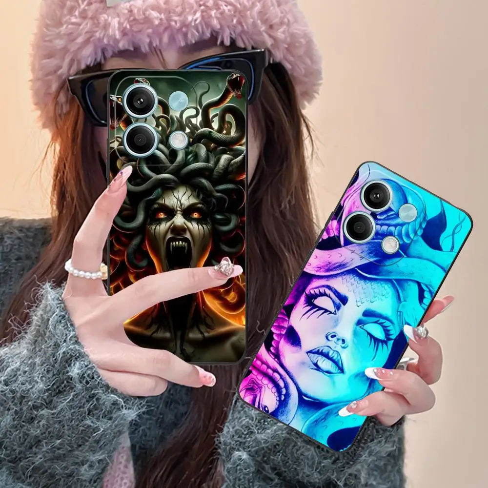 Funda para Teléfono Móvil Medusa Snake Gorgon para Xiaomi Redmi Note 14 13 12 11 S Pro Plus 4G 5G, Funda con Estampado Colorido, Bonita