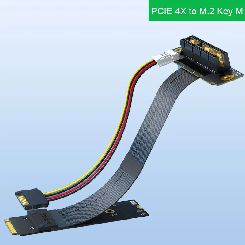 

Удлинительный кабель ADT-Link PCI-E 4X — M.2 Key M 90 ° -180 ° 4-контактный источник питания Sata NFGG M.2 Extender, аксессуары для игровых ПК
