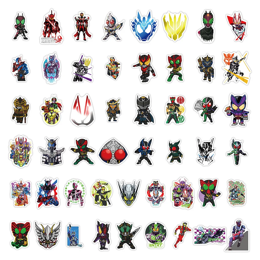 

10/50PCS Kamen Rider Tokusatsu Sticker DIY Decorative Guitar Skateboard Handbook Refrigerator Waterproof Sticker Kids Toy