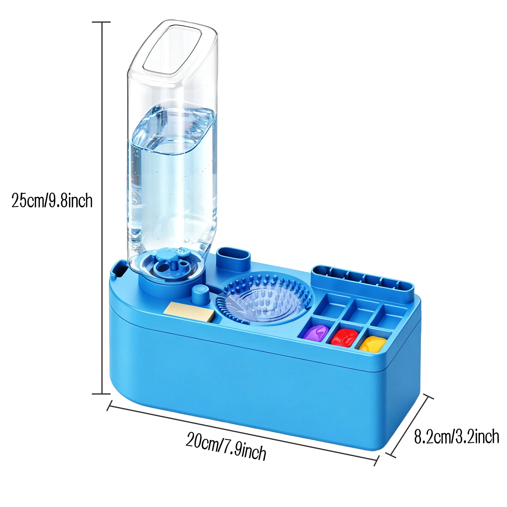 Portable 450ml Brush Washer With Press to Change Water For Acrylic Paint Makeup Brushes Cleaning