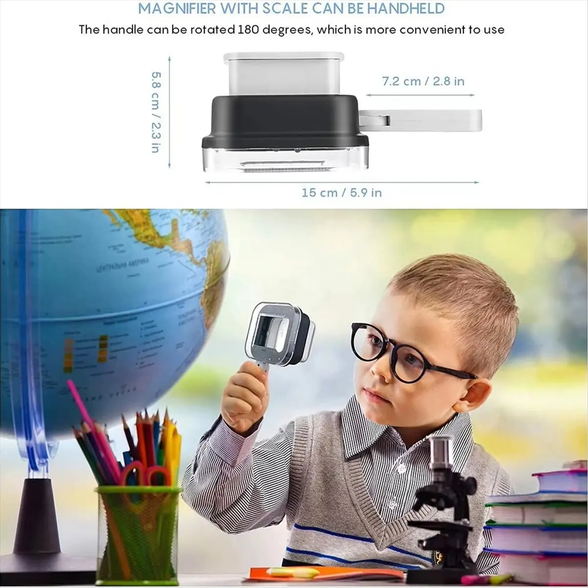 BHBL Magnifying Glass with Light Scale 10//15/20x Adjustable Eye Loupe Handheld Portable for Reading Coins Jewelry Stamps Etc