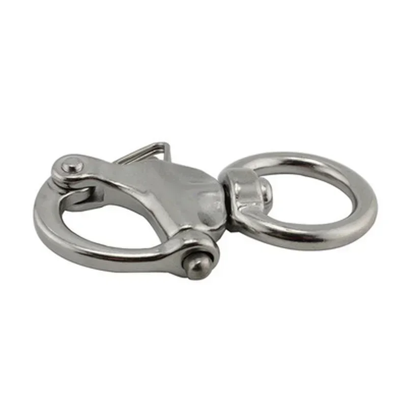 2pcs Round Stainless Steel Quick Release Swivel Shackle Mayitr Marine Boat Anchor Chain Eye Shackle Swivel Snap Hook Hardware