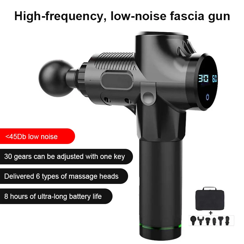 Sport Massager Gun Brushed Motors Smart Cordless Touch Screen Massage Fascia Gun Muscle Relaxation Fitness Massage Equipment