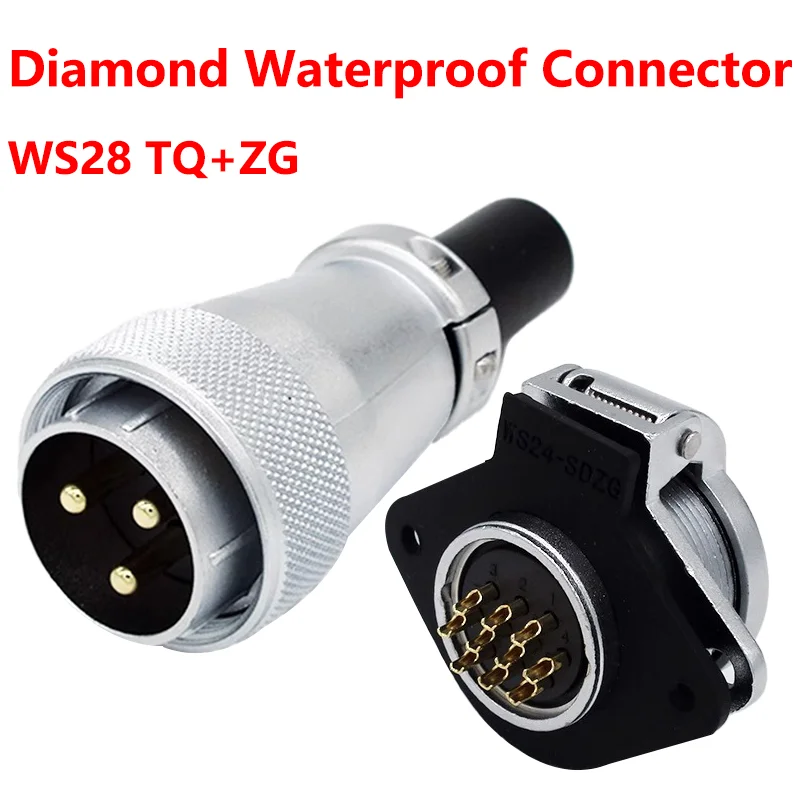 

1Set WEIPU WS28 TQ+ZG Waterproof Connector 2 3 4 7 8 9 10 12 16 17 20 24 26Pin Aviation plug Soldering Male Plug Female Socket