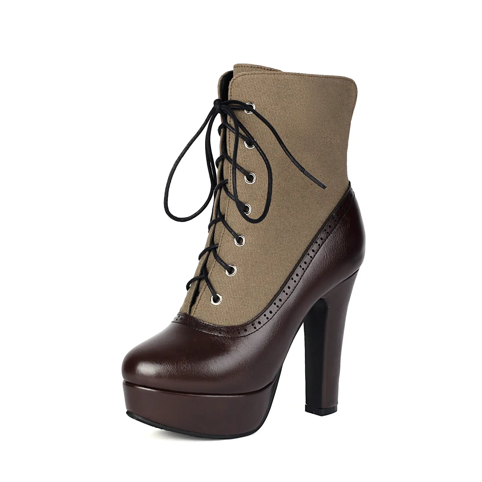 

Женские ботильоны на платформе, пикантные туфли на массивном каблуке с шипами, 2025 г., удобные и прочные ботинки разных цветов на шнуровке