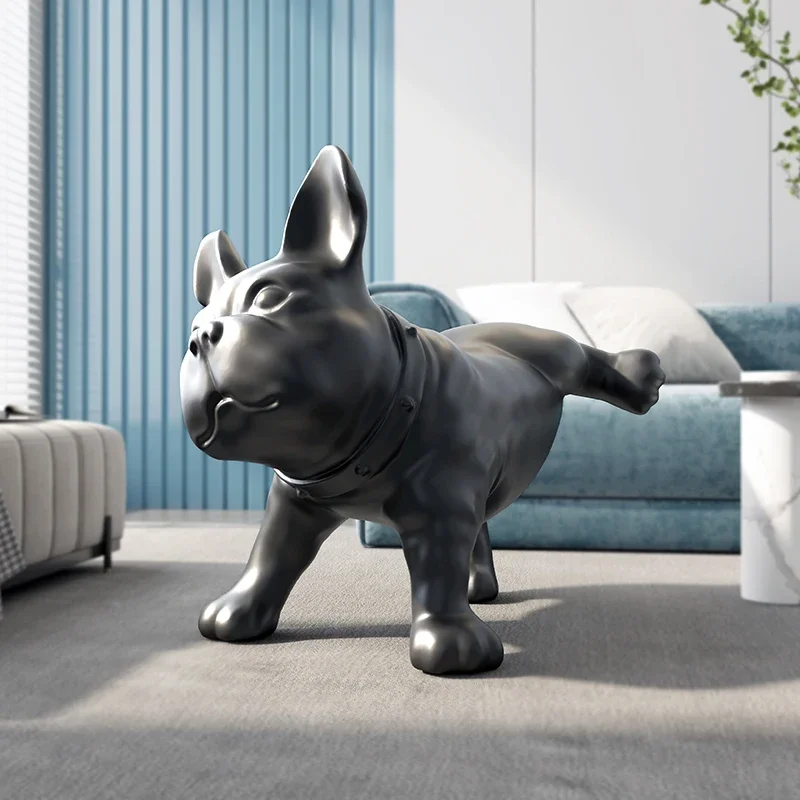 Nordic French Bulldog Sculpture Resin Dog Statue Modern Fashion Desktop Decoration Gift Home Decor Art Animal Figurines Model