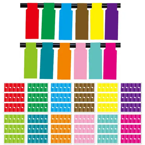 30pcs/sheet P 모양 케이블 와이어 라벨 네트워크 라인 케이블 마커 라벨 편지지 색인 도서 일기 페이지 라벨