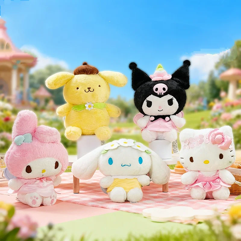 

Cute Hello Kitty Cinnamoroll Plush Toy Gift Pom Pom Purin Hidden Garden Series Cartoon Plush Doll Decoration Girl Birthday Gift