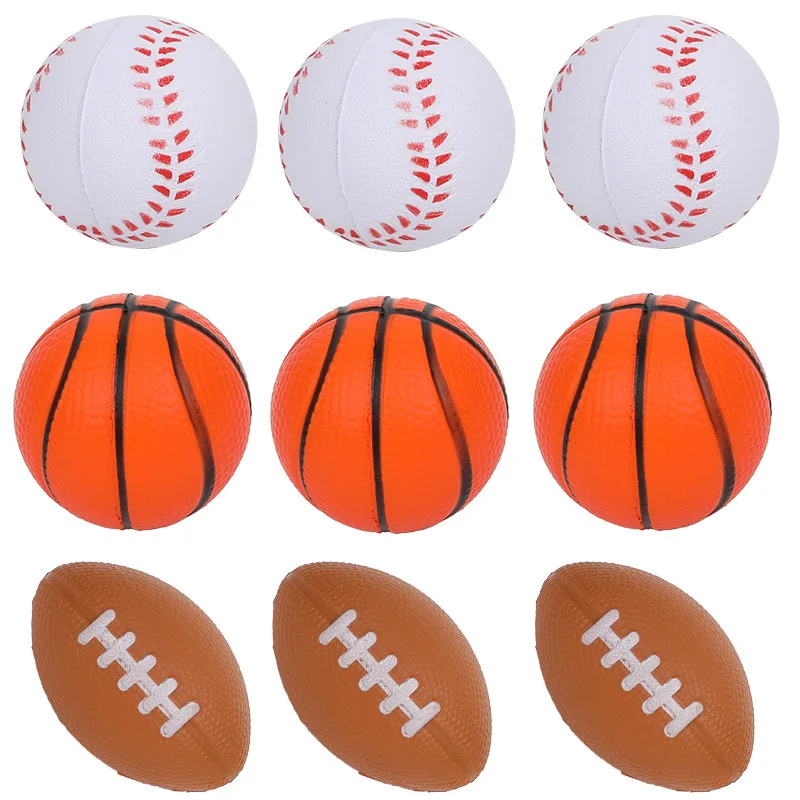 5PCS Elastic PU Sponge Ball Basketball Football Baseball Tennis Rugby Footdall Mini Decompression Ball Release Pressure Gifts